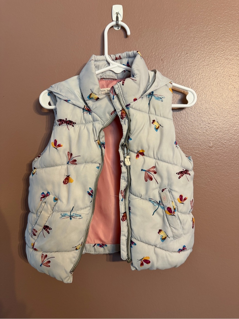 Zara Dragonfly Print Puffer Vest - toddler